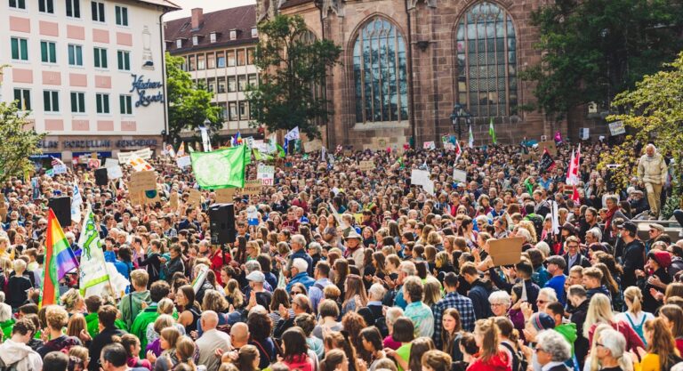 crowd of people standing outdoors